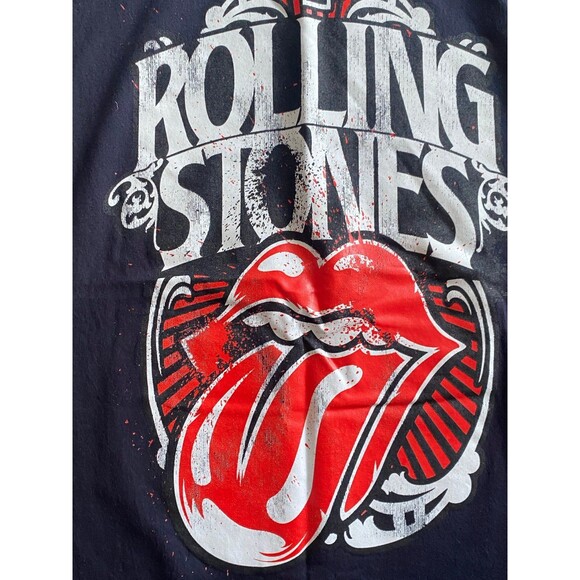 Rolling Stones Tongue Logo T-Shirt Black Size M Iconic Band Tee Rock Tour Style - Picture 2 of 3